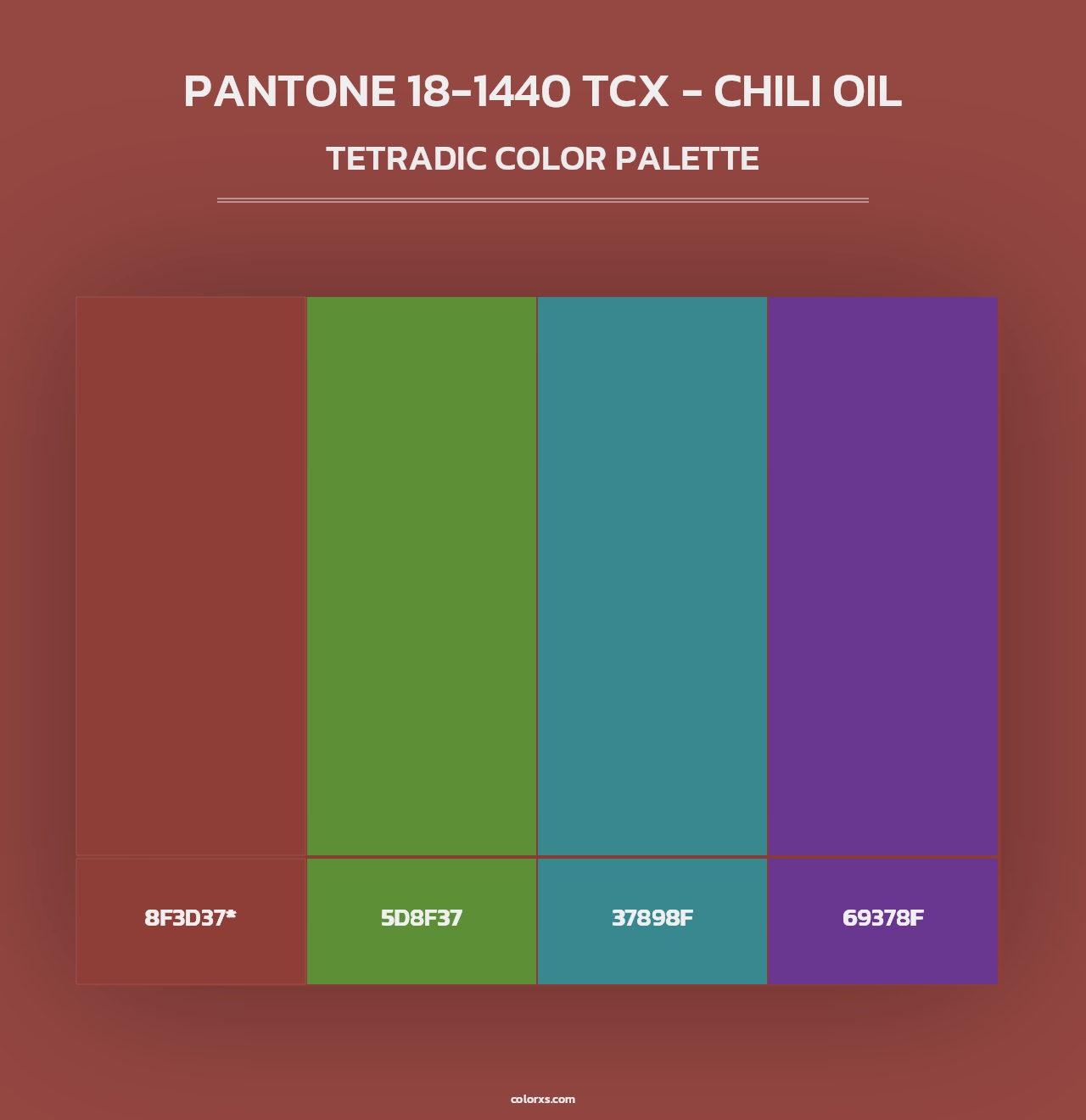 PANTONE 18-1440 TCX - Chili Oil - Tetradic Color Palette