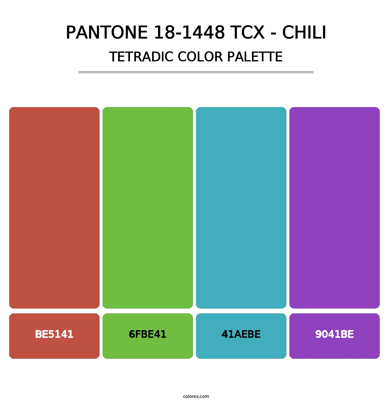 PANTONE 18-1448 TCX - Chili - Tetradic Color Palette