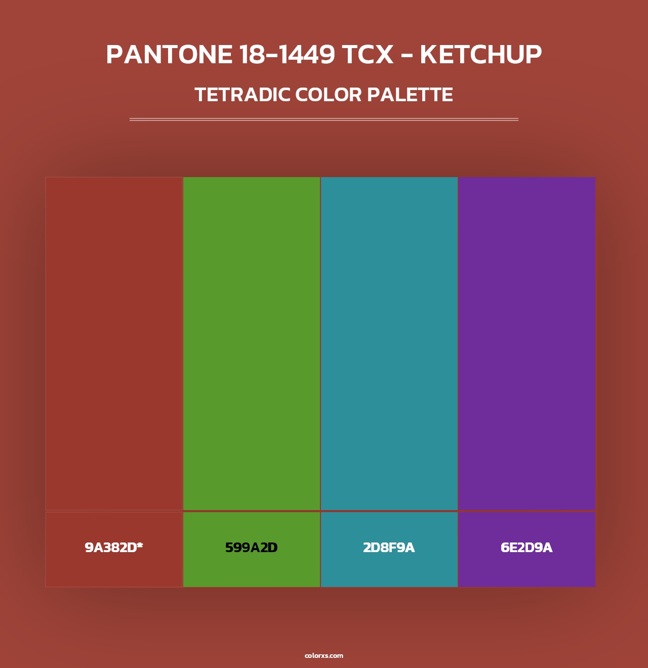 PANTONE 18-1449 TCX - Ketchup - Tetradic Color Palette