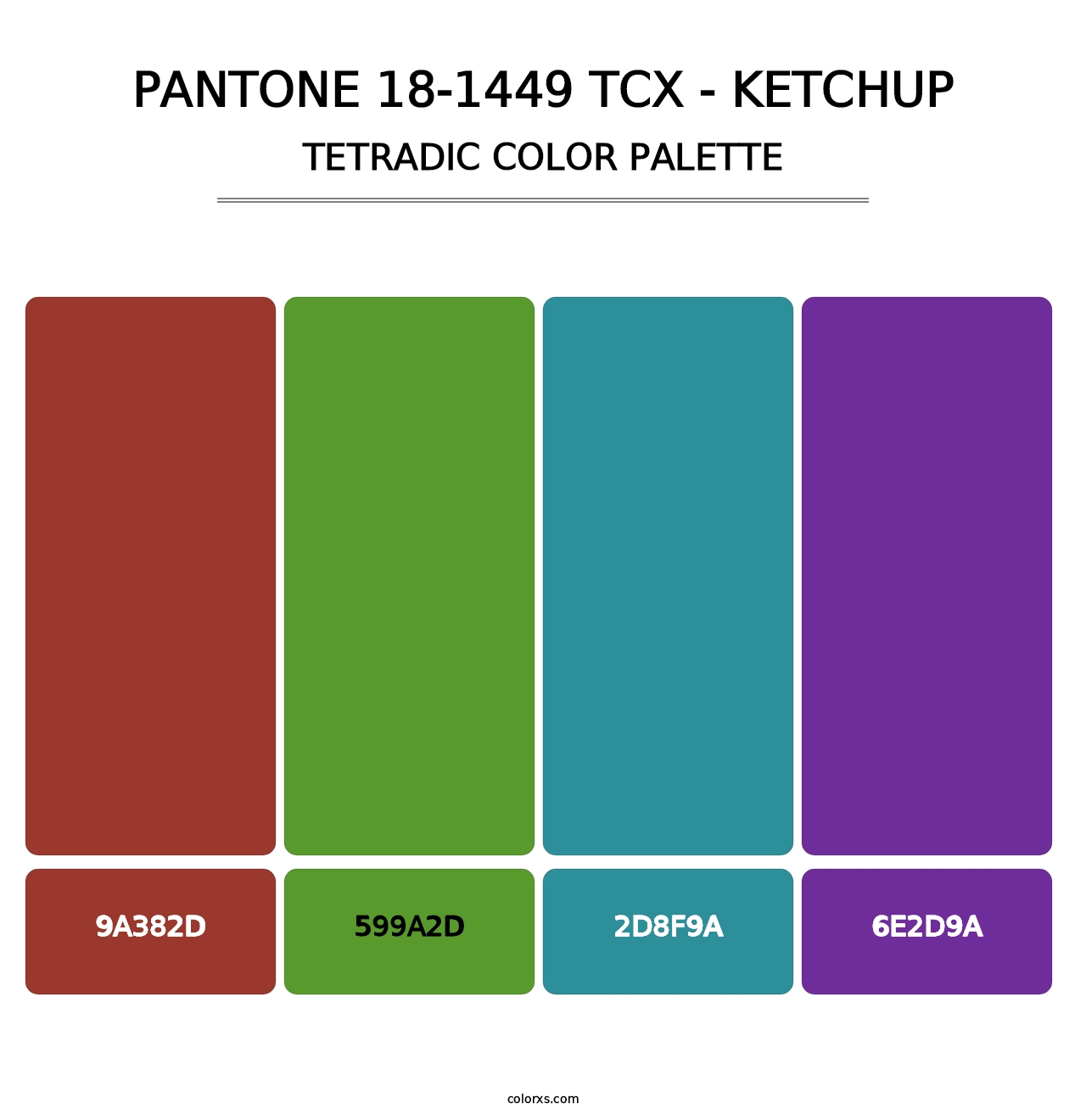 PANTONE 18-1449 TCX - Ketchup - Tetradic Color Palette
