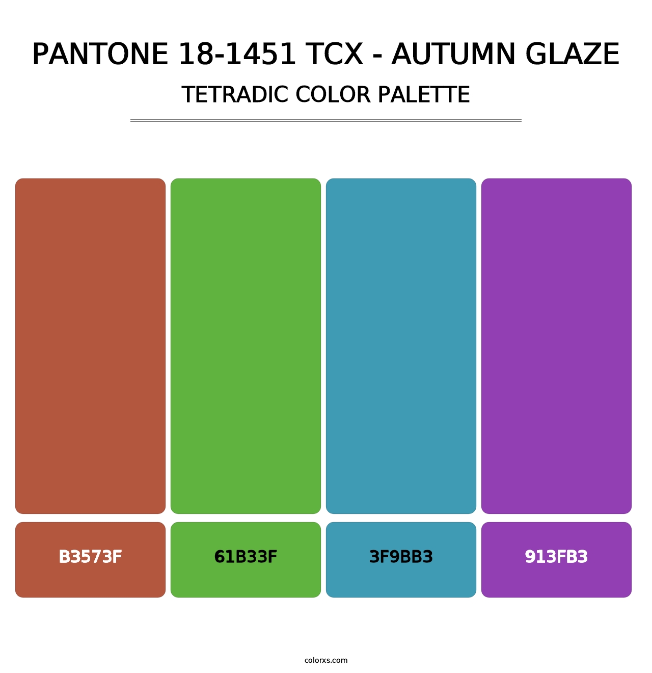 PANTONE 18-1451 TCX - Autumn Glaze - Tetradic Color Palette