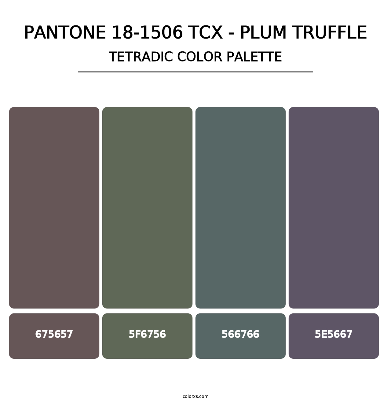 PANTONE 18-1506 TCX - Plum Truffle - Tetradic Color Palette