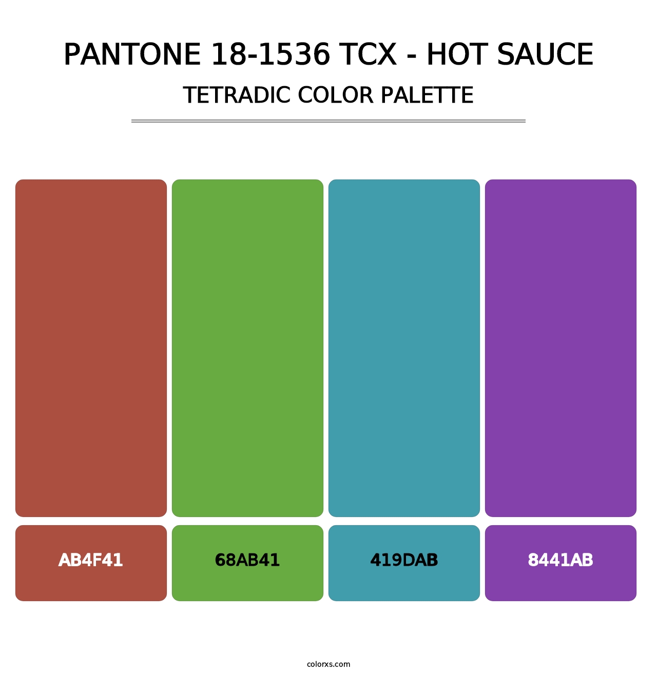 PANTONE 18-1536 TCX - Hot Sauce - Tetradic Color Palette