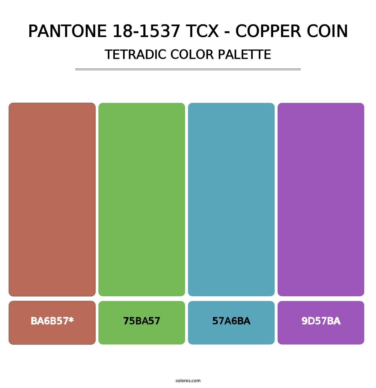PANTONE 18-1537 TCX - Copper Coin - Tetradic Color Palette