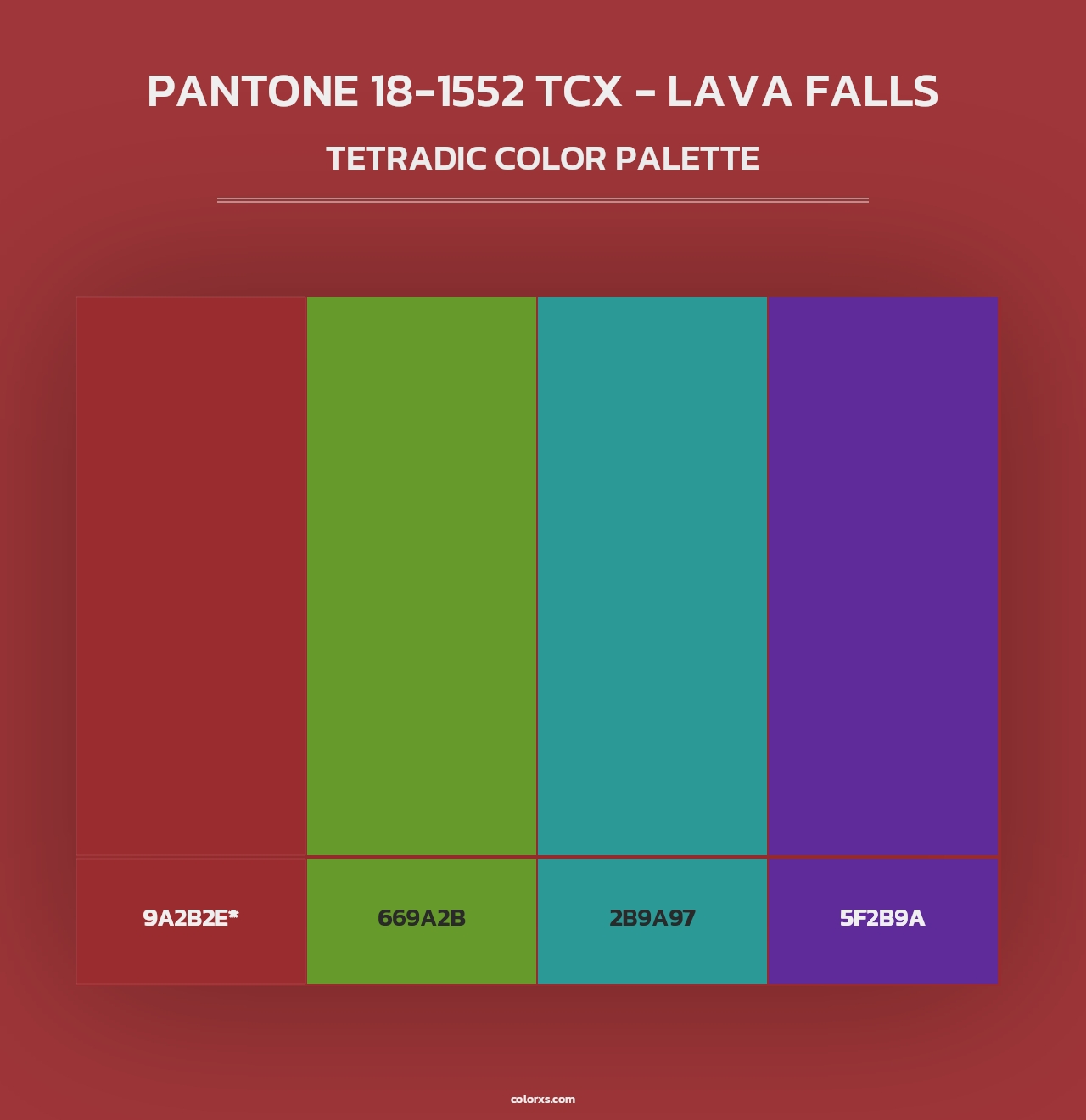 PANTONE 18-1552 TCX - Lava Falls - Tetradic Color Palette
