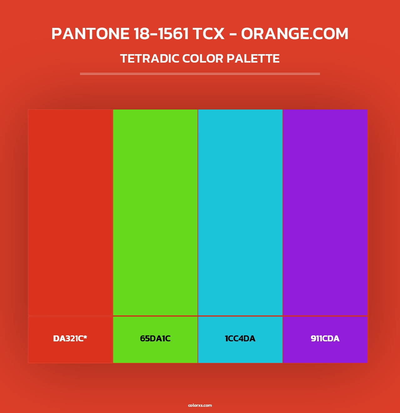 PANTONE 18-1561 TCX - Orange.com - Tetradic Color Palette