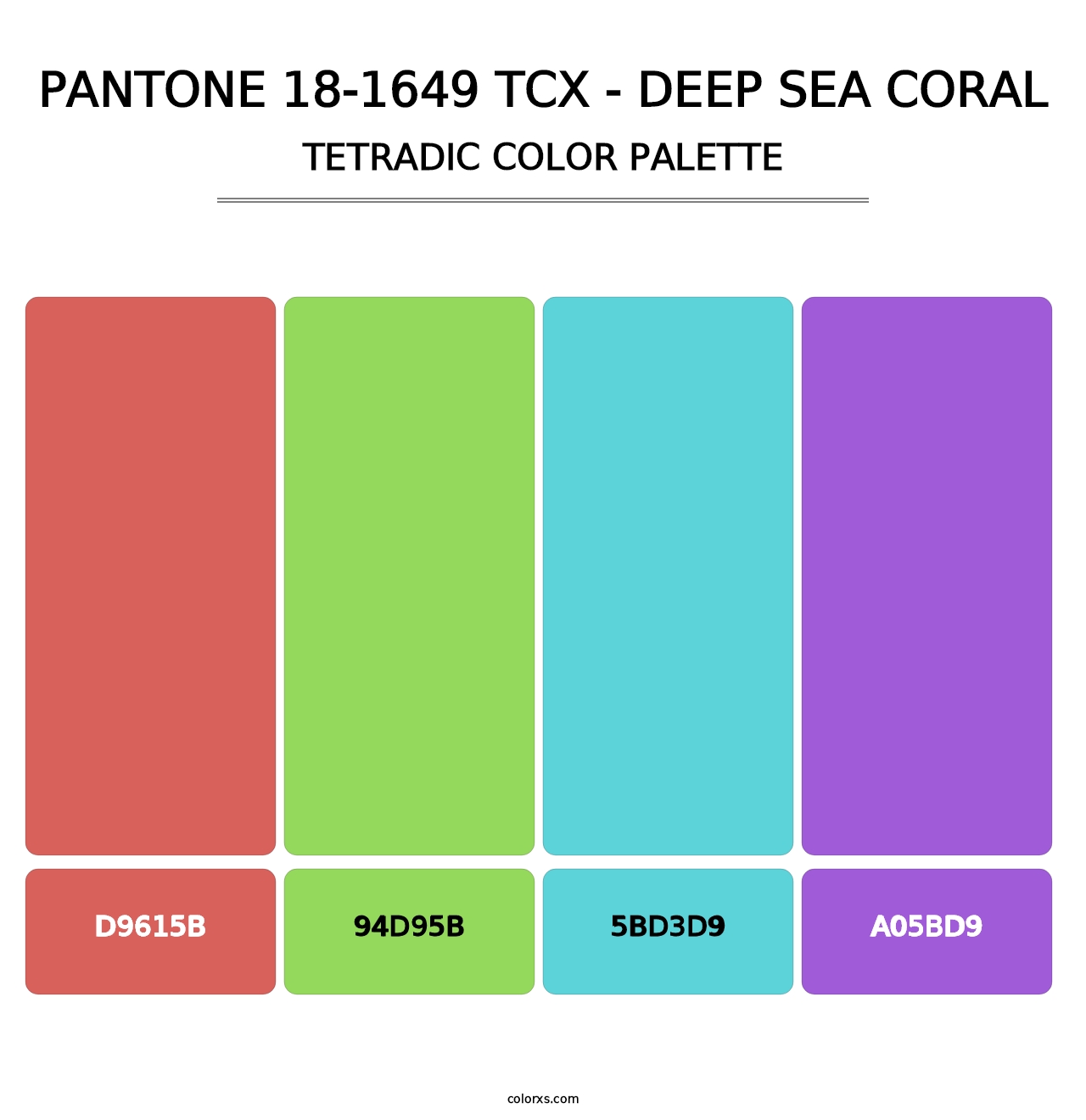 PANTONE 18-1649 TCX - Deep Sea Coral - Tetradic Color Palette