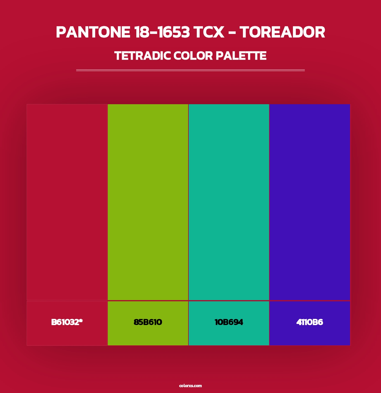 PANTONE 18-1653 TCX - Toreador - Tetradic Color Palette