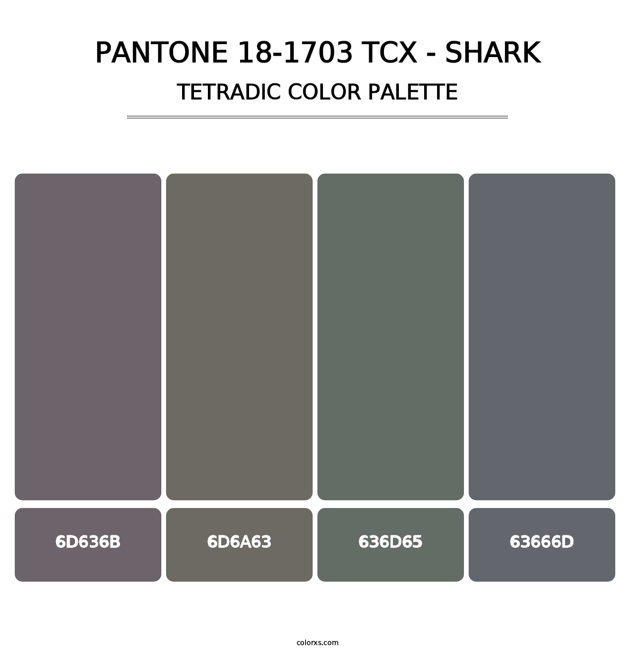PANTONE 18-1703 TCX - Shark - Tetradic Color Palette