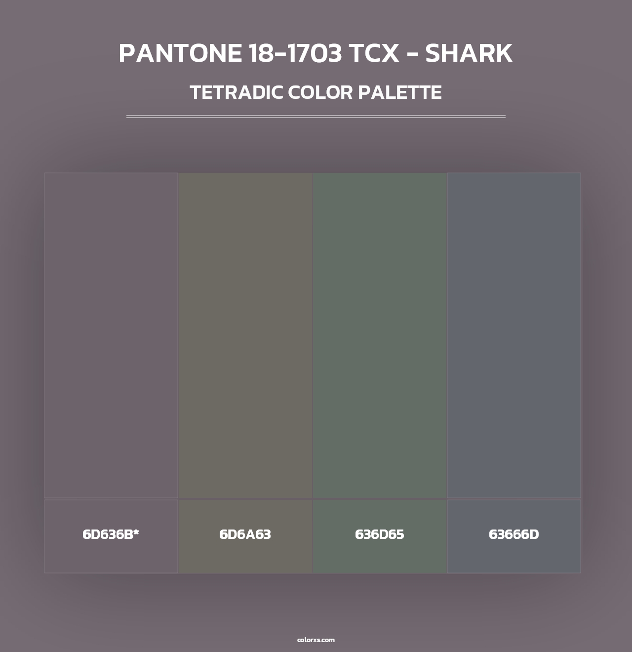PANTONE 18-1703 TCX - Shark - Tetradic Color Palette
