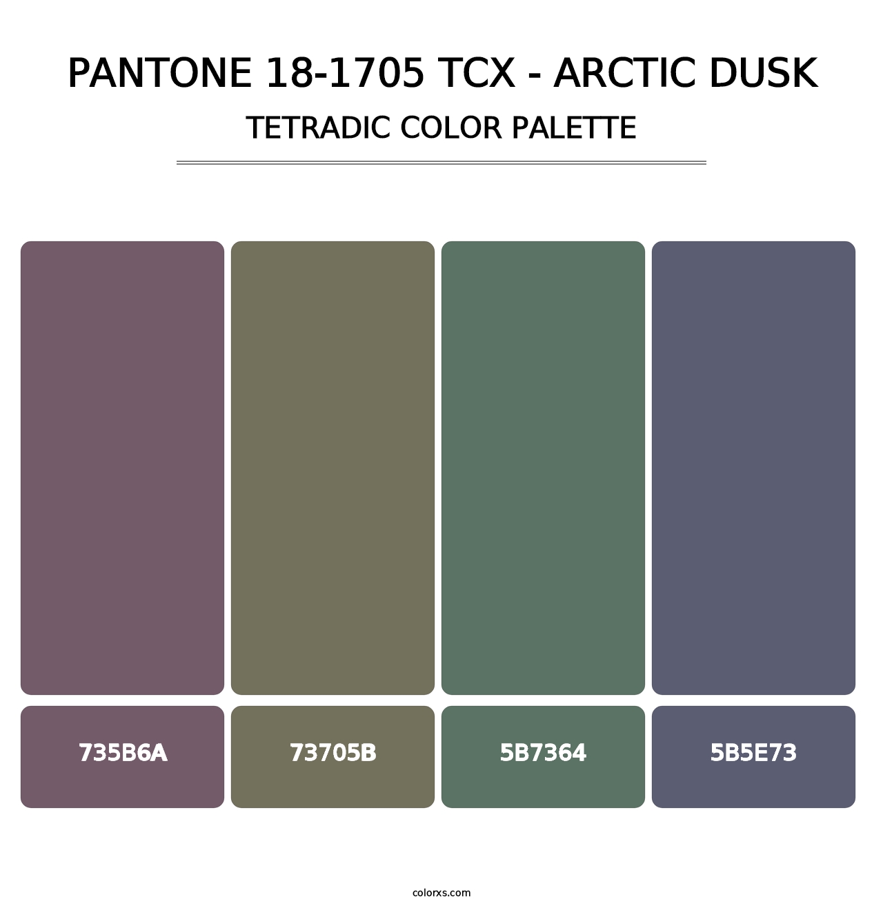 PANTONE 18-1705 TCX - Arctic Dusk - Tetradic Color Palette