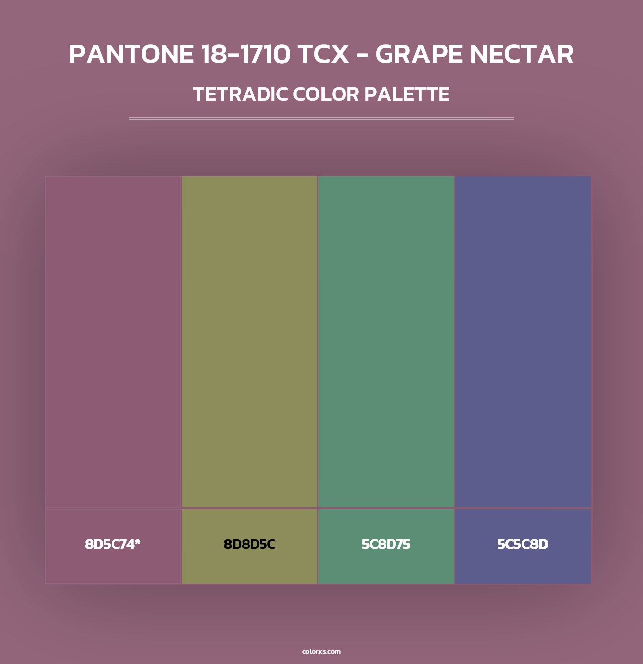 PANTONE 18-1710 TCX - Grape Nectar - Tetradic Color Palette