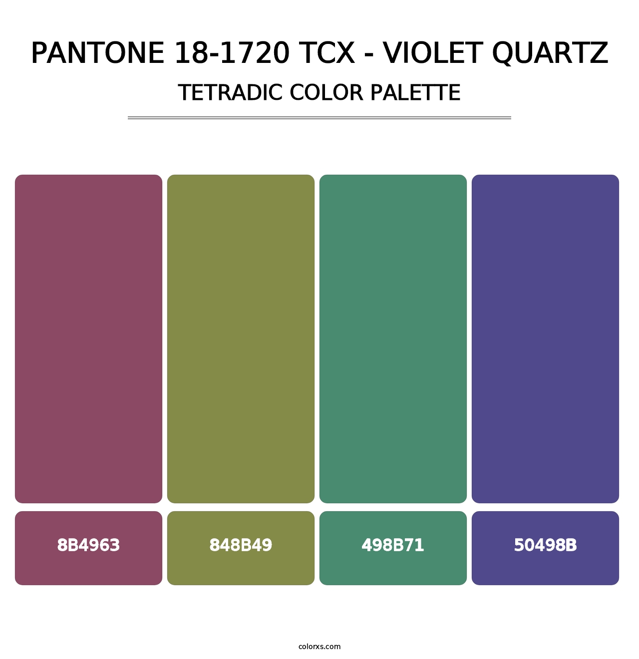 PANTONE 18-1720 TCX - Violet Quartz - Tetradic Color Palette