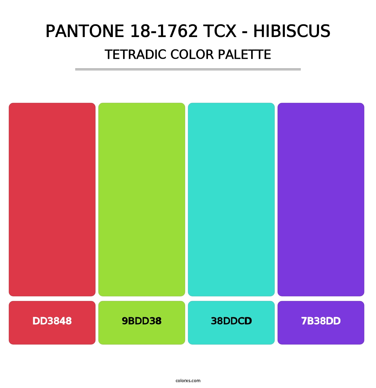 PANTONE 18-1762 TCX - Hibiscus - Tetradic Color Palette