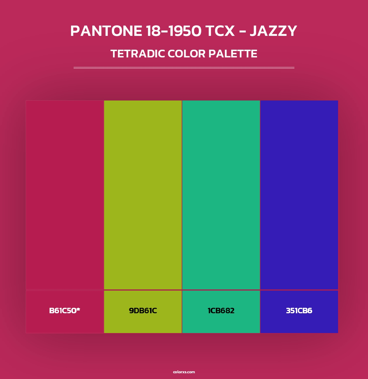 PANTONE 18-1950 TCX - Jazzy - Tetradic Color Palette