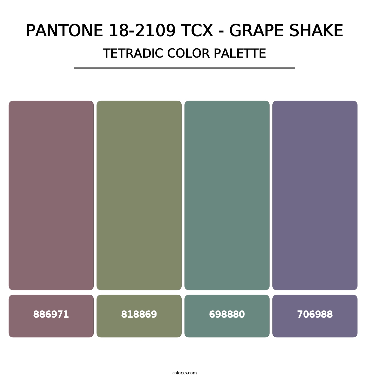PANTONE 18-2109 TCX - Grape Shake - Tetradic Color Palette
