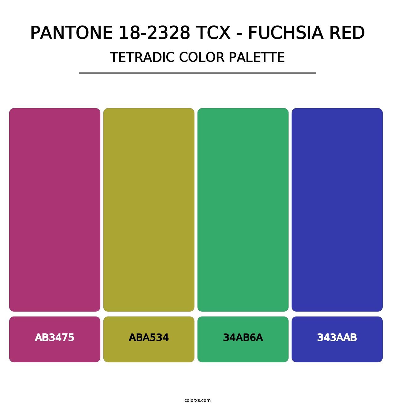 PANTONE 18-2328 TCX - Fuchsia Red - Tetradic Color Palette