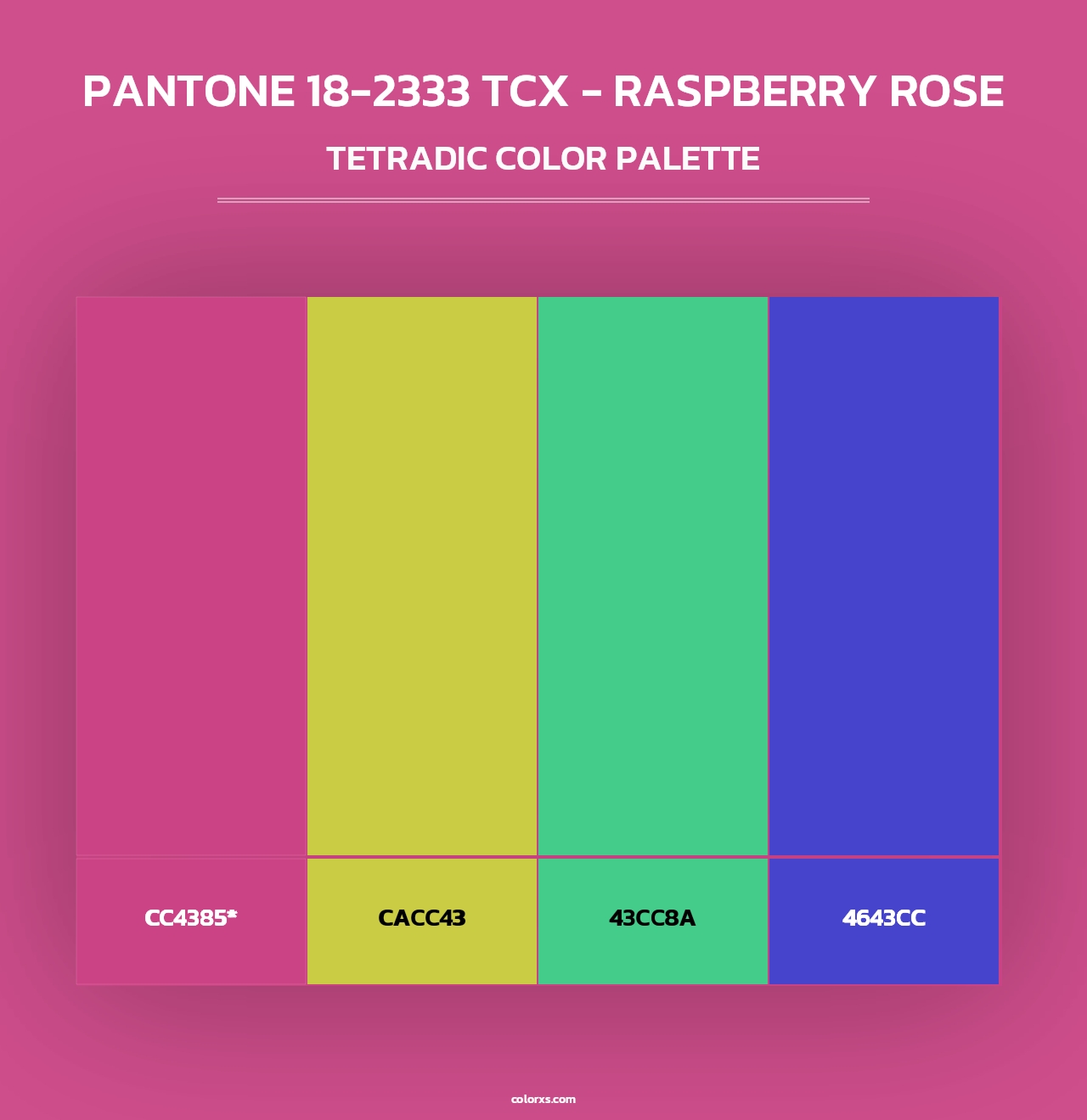 PANTONE 18-2333 TCX - Raspberry Rose - Tetradic Color Palette