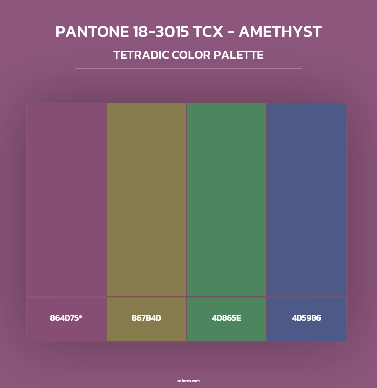 PANTONE 18-3015 TCX - Amethyst - Tetradic Color Palette
