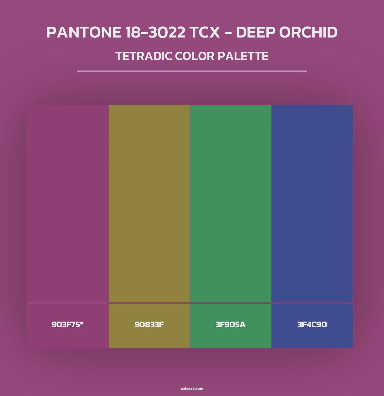 PANTONE 18-3022 TCX - Deep Orchid - Tetradic Color Palette