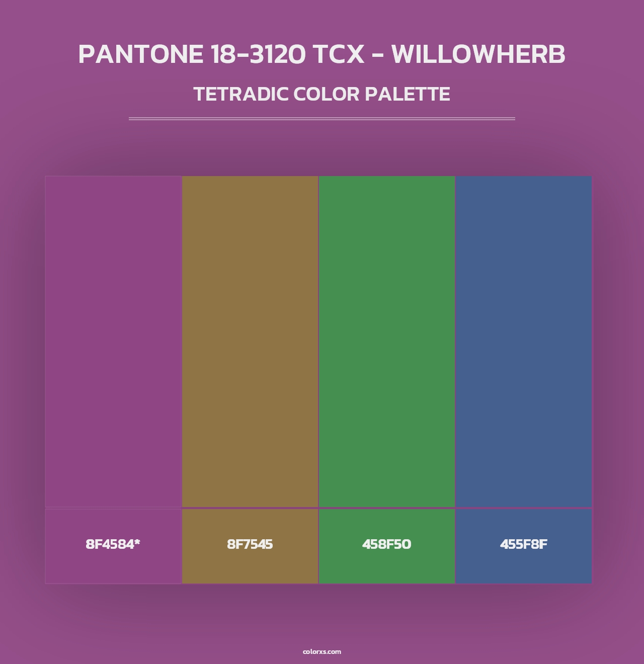 PANTONE 18-3120 TCX - Willowherb - Tetradic Color Palette