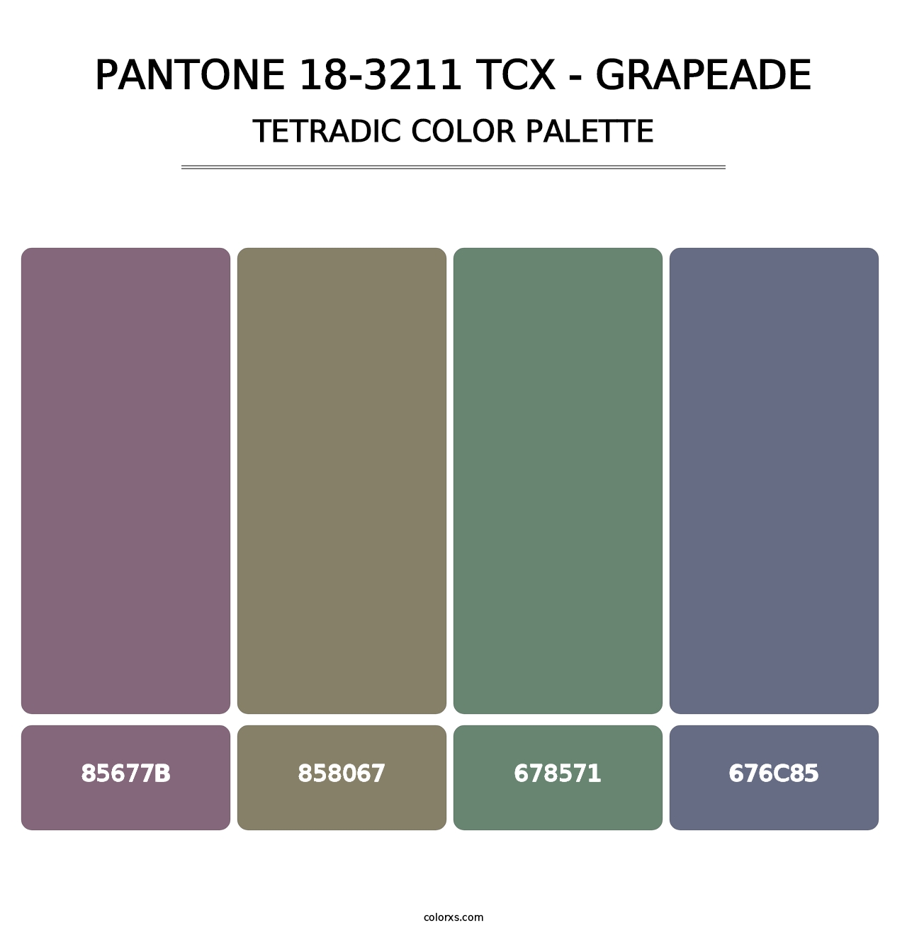 PANTONE 18-3211 TCX - Grapeade - Tetradic Color Palette
