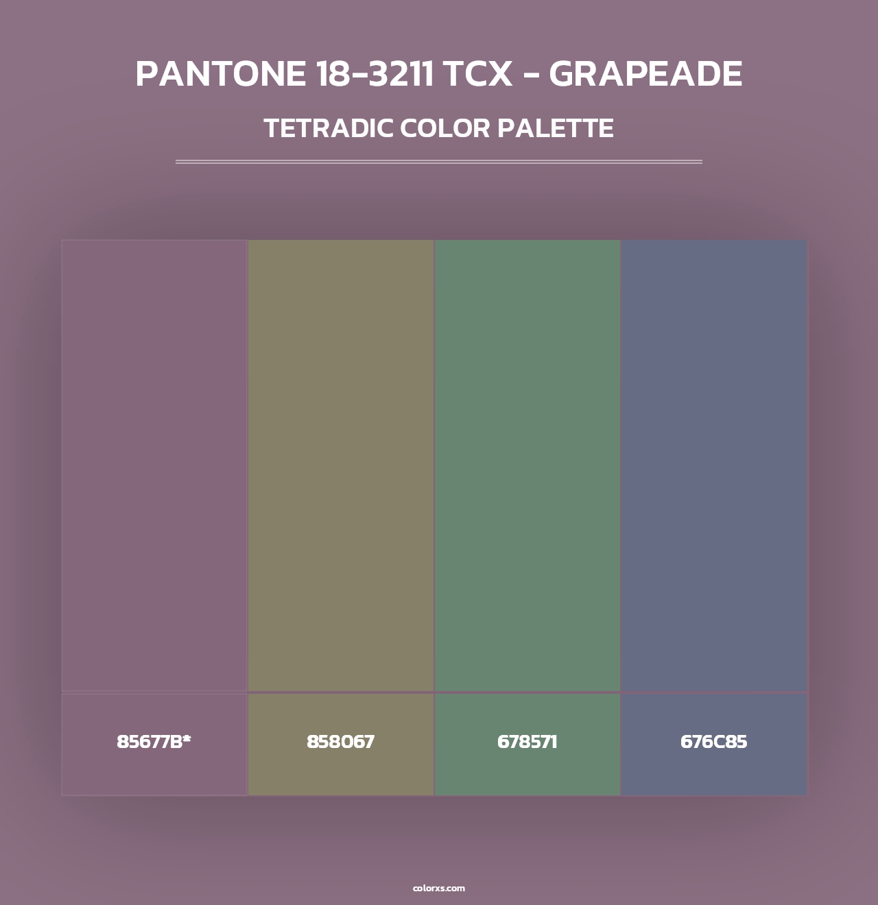 PANTONE 18-3211 TCX - Grapeade - Tetradic Color Palette