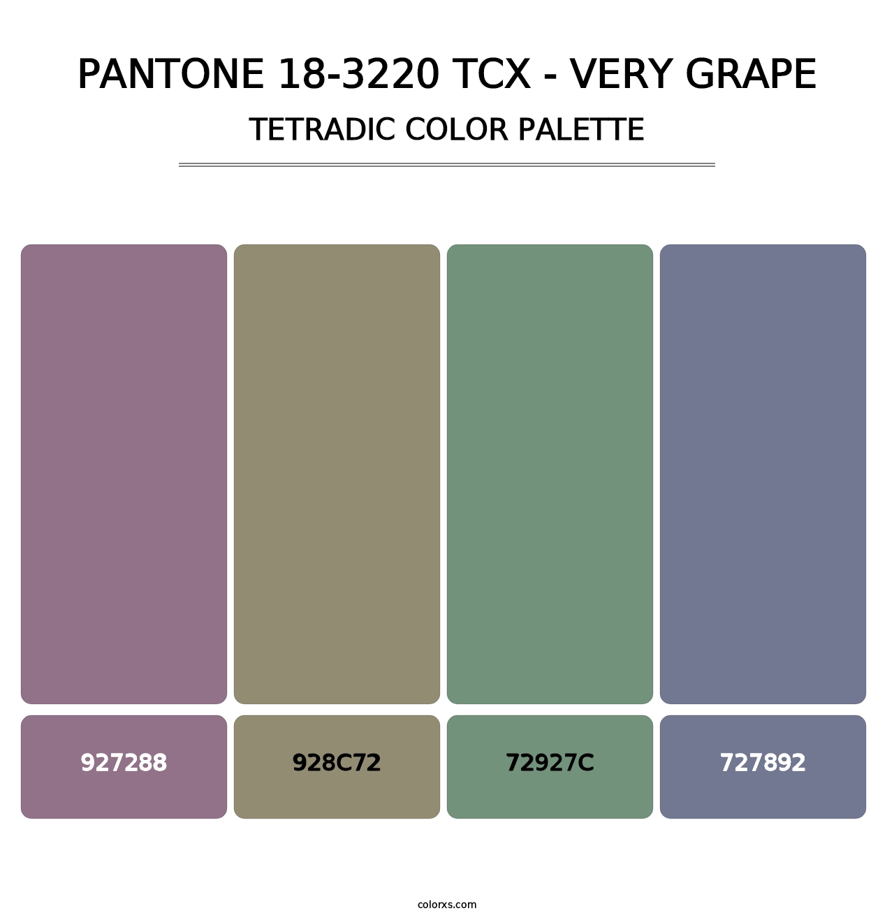 PANTONE 18-3220 TCX - Very Grape - Tetradic Color Palette