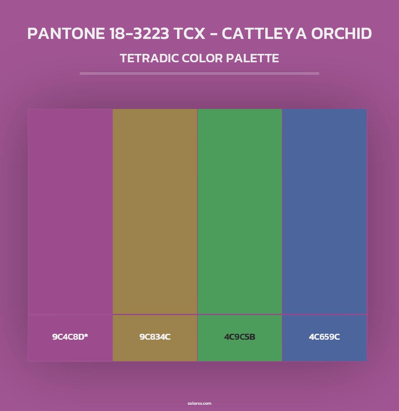 PANTONE 18-3223 TCX - Cattleya Orchid - Tetradic Color Palette