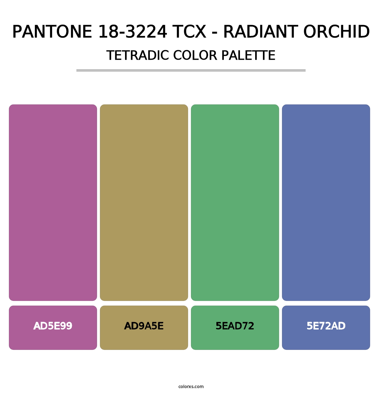 PANTONE 18-3224 TCX - Radiant Orchid - Tetradic Color Palette