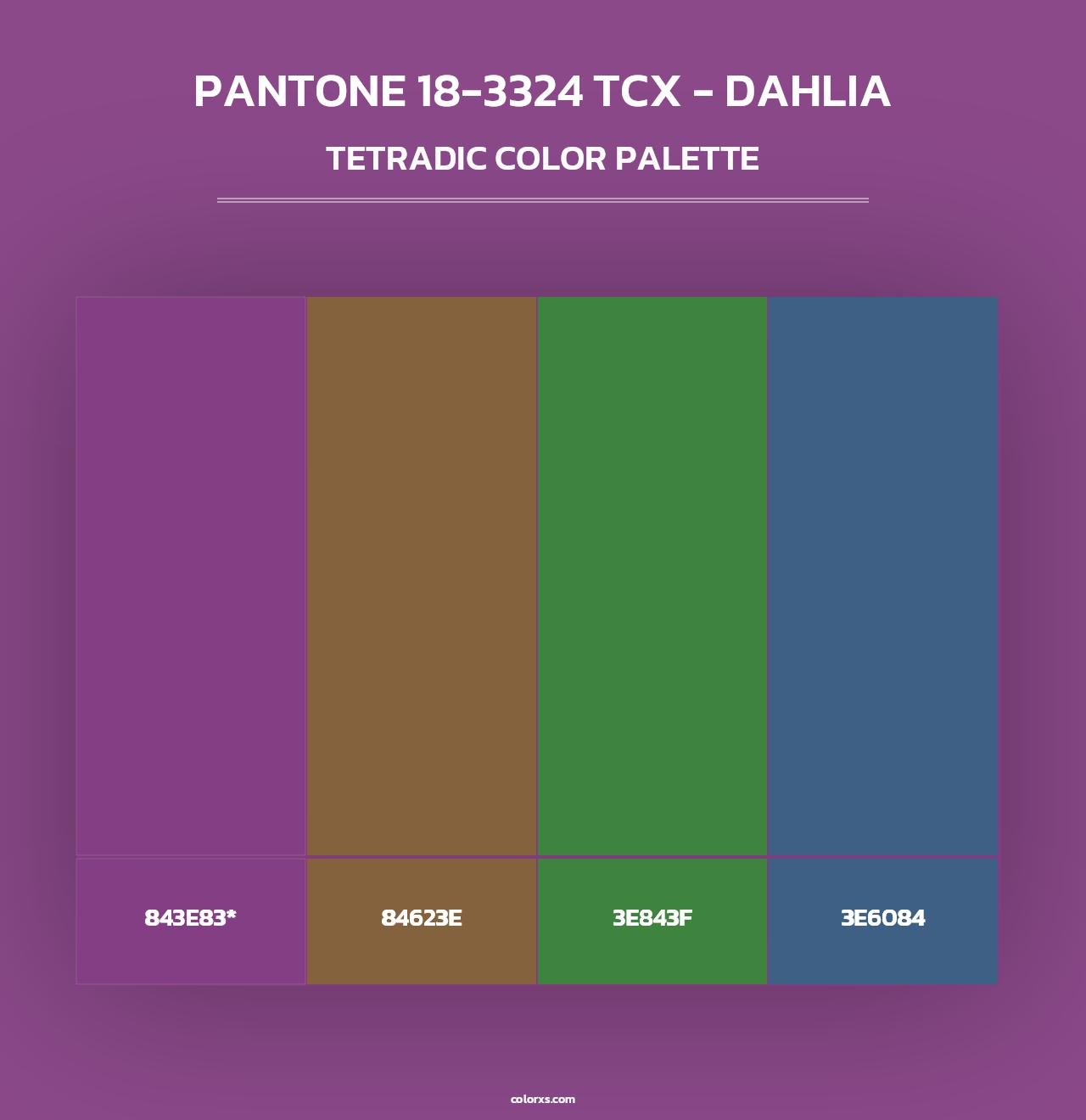 PANTONE 18-3324 TCX - Dahlia - Tetradic Color Palette