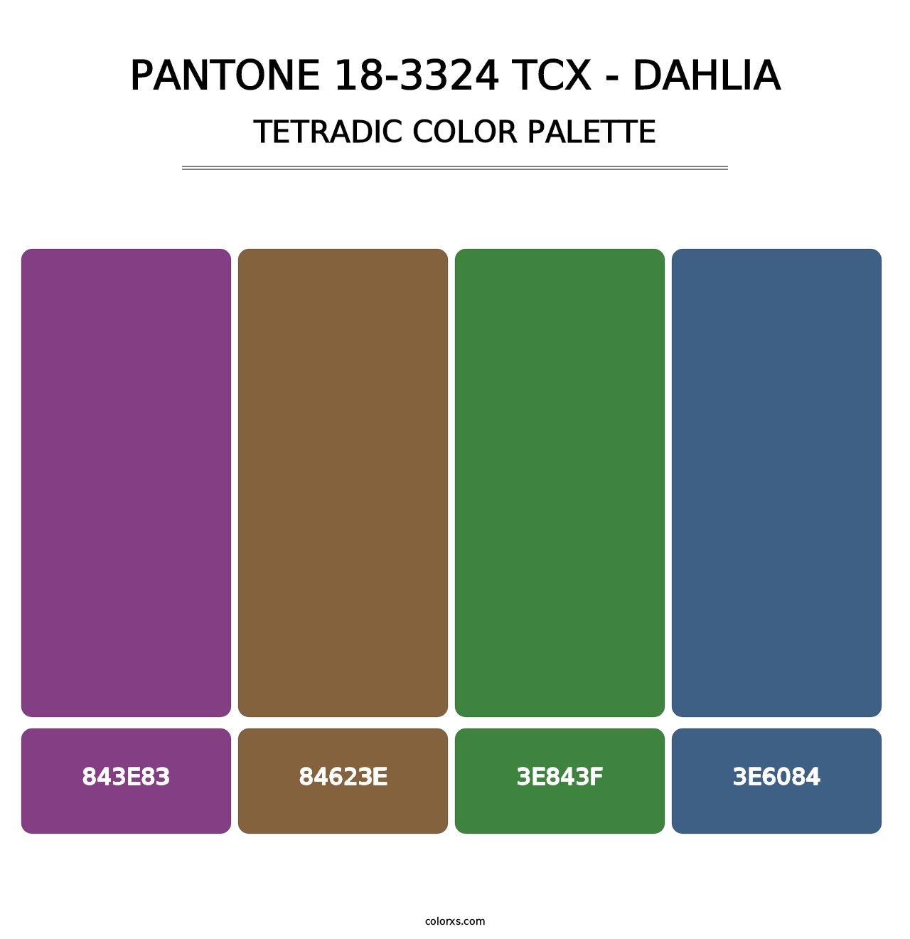 PANTONE 18-3324 TCX - Dahlia - Tetradic Color Palette