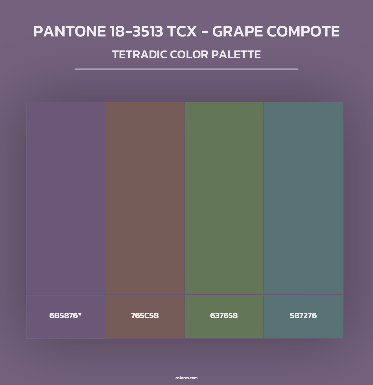 PANTONE 18-3513 TCX - Grape Compote - Tetradic Color Palette