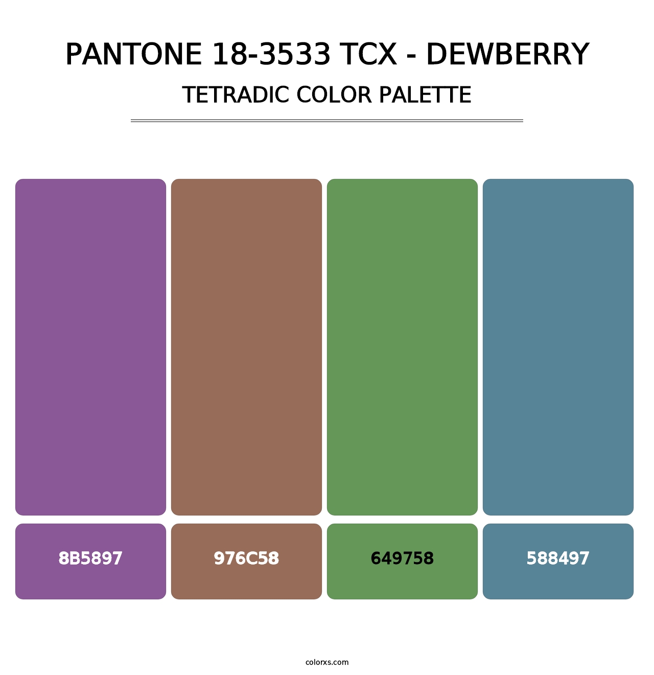 PANTONE 18-3533 TCX - Dewberry - Tetradic Color Palette