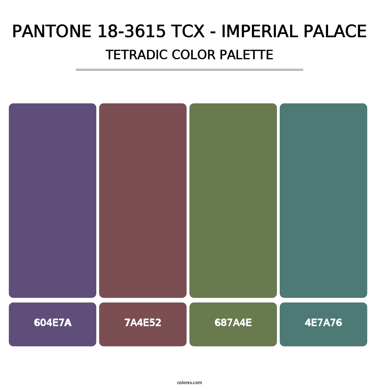 PANTONE 18-3615 TCX - Imperial Palace - Tetradic Color Palette