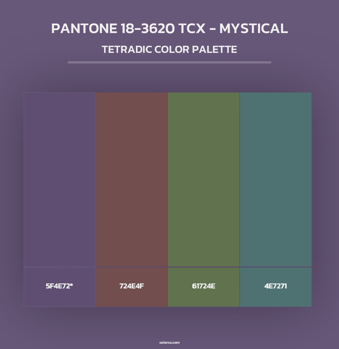 PANTONE 18-3620 TCX - Mystical - Tetradic Color Palette