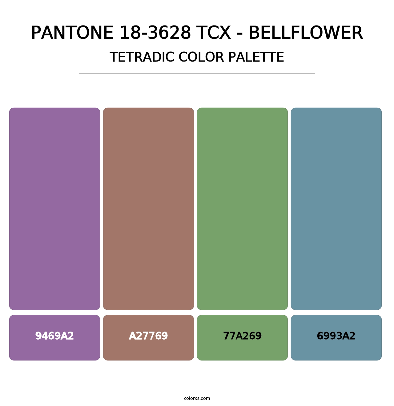 PANTONE 18-3628 TCX - Bellflower - Tetradic Color Palette