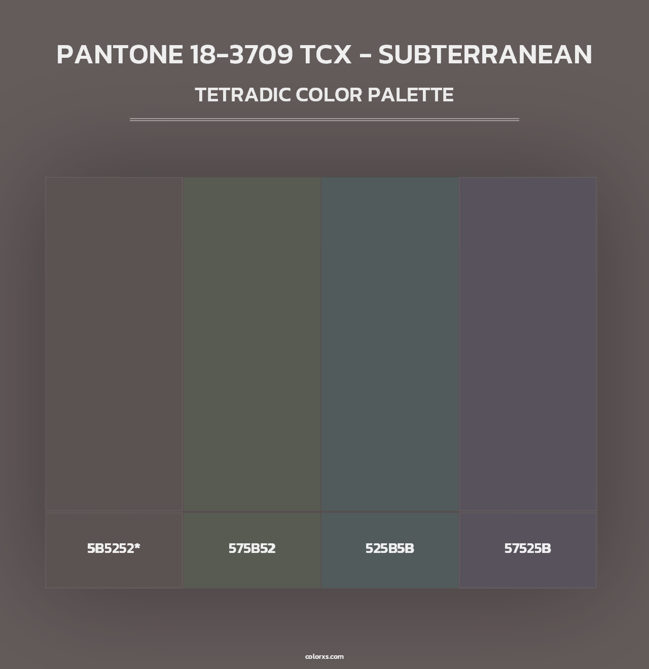 PANTONE 18-3709 TCX - Subterranean - Tetradic Color Palette