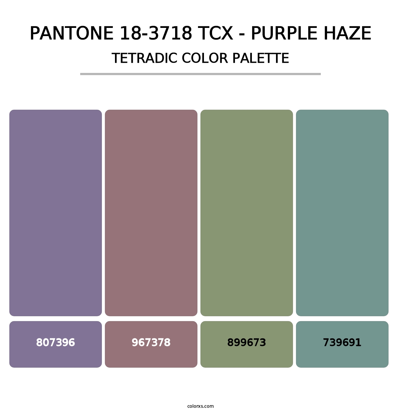 PANTONE 18-3718 TCX - Purple Haze - Tetradic Color Palette