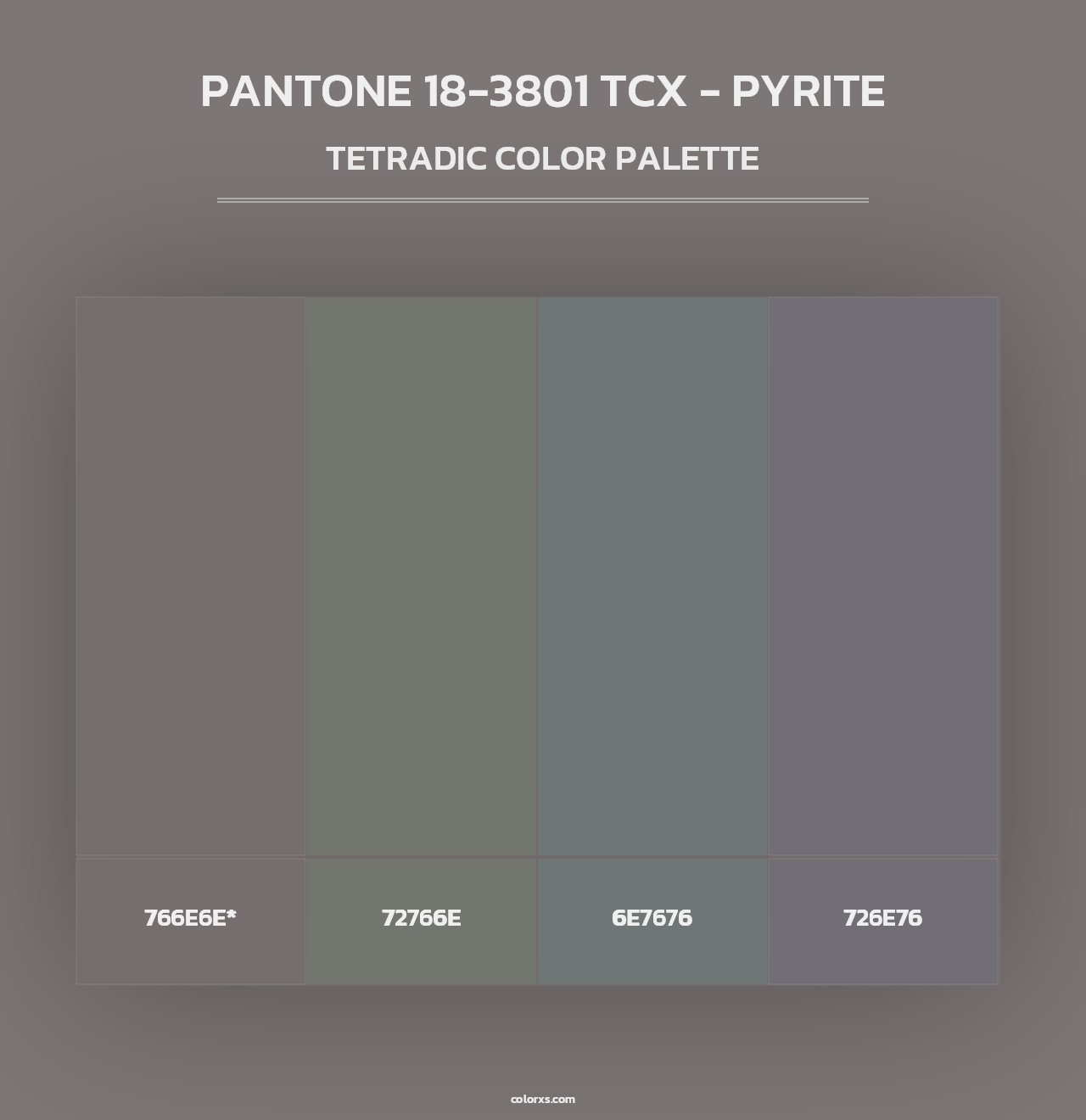 PANTONE 18-3801 TCX - Pyrite - Tetradic Color Palette