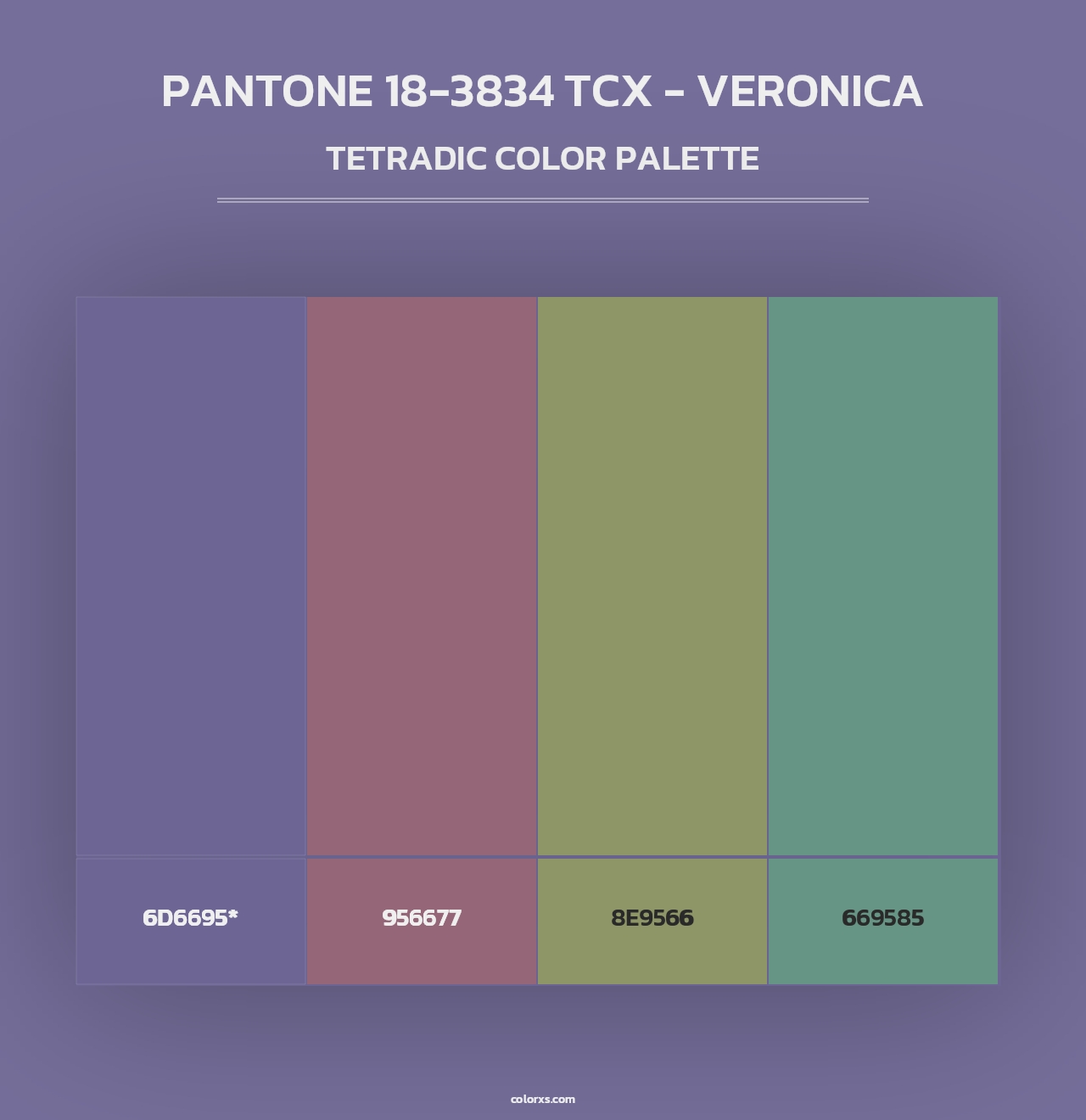 PANTONE 18-3834 TCX - Veronica - Tetradic Color Palette