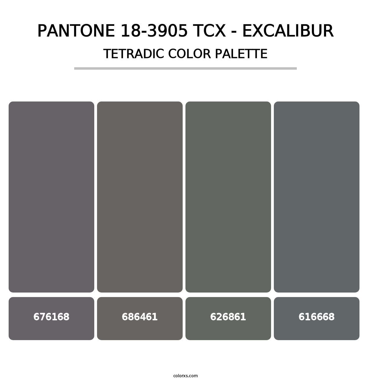 PANTONE 18-3905 TCX - Excalibur - Tetradic Color Palette