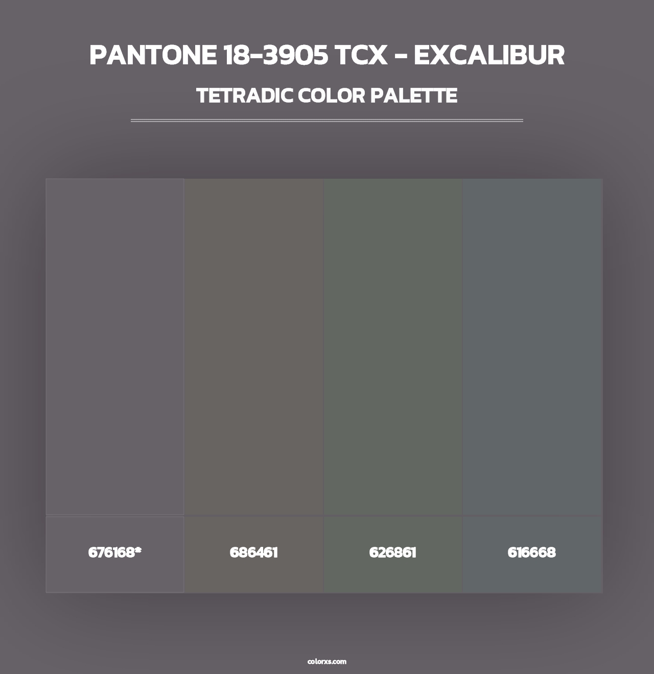 PANTONE 18-3905 TCX - Excalibur - Tetradic Color Palette