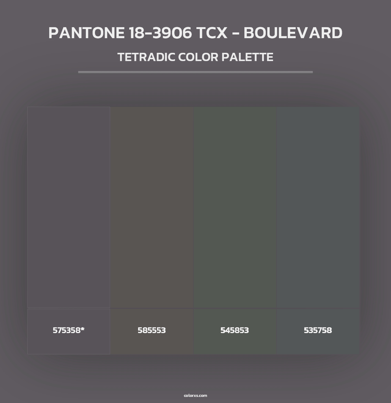 PANTONE 18-3906 TCX - Boulevard - Tetradic Color Palette