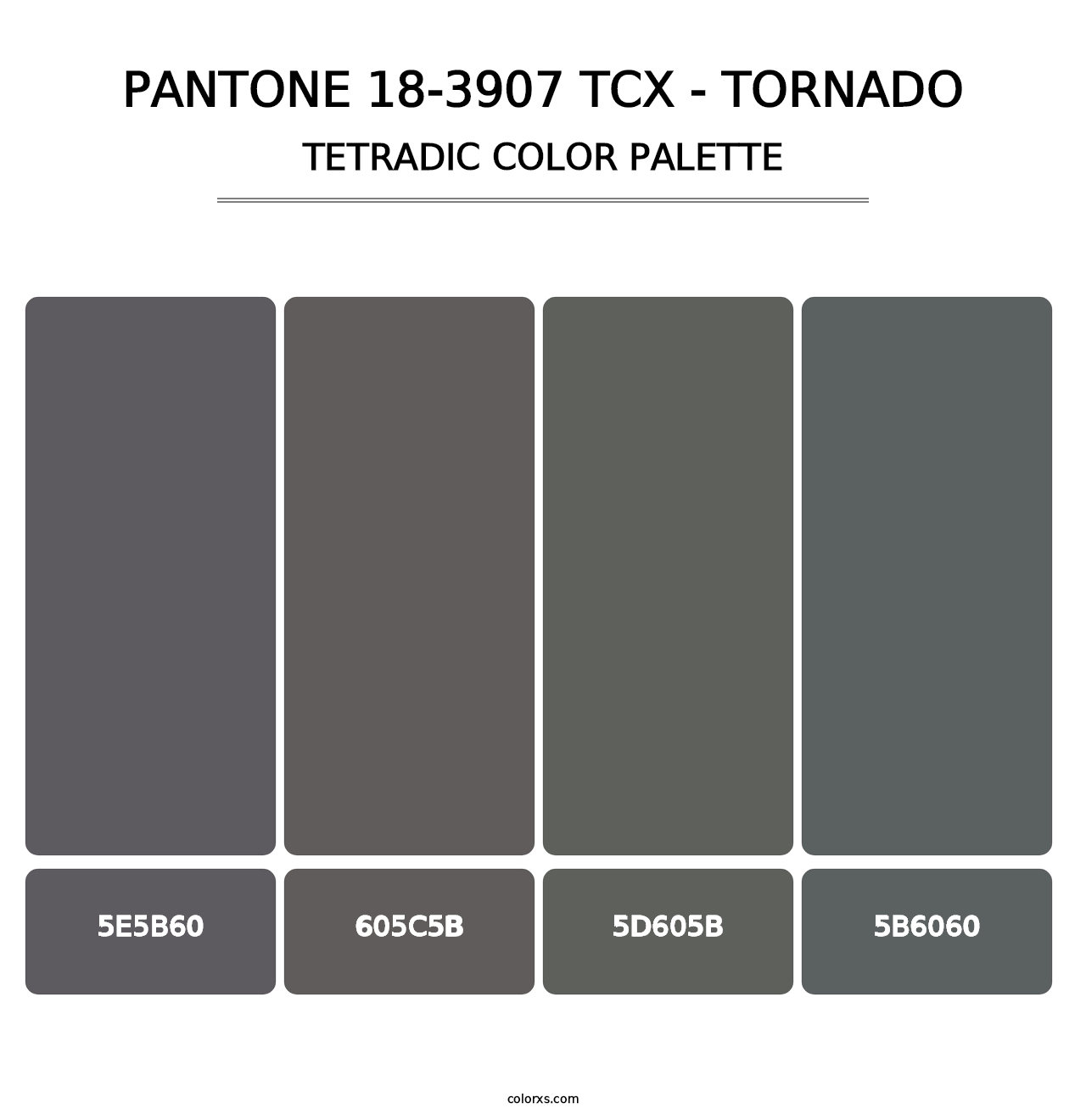 PANTONE 18-3907 TCX - Tornado - Tetradic Color Palette