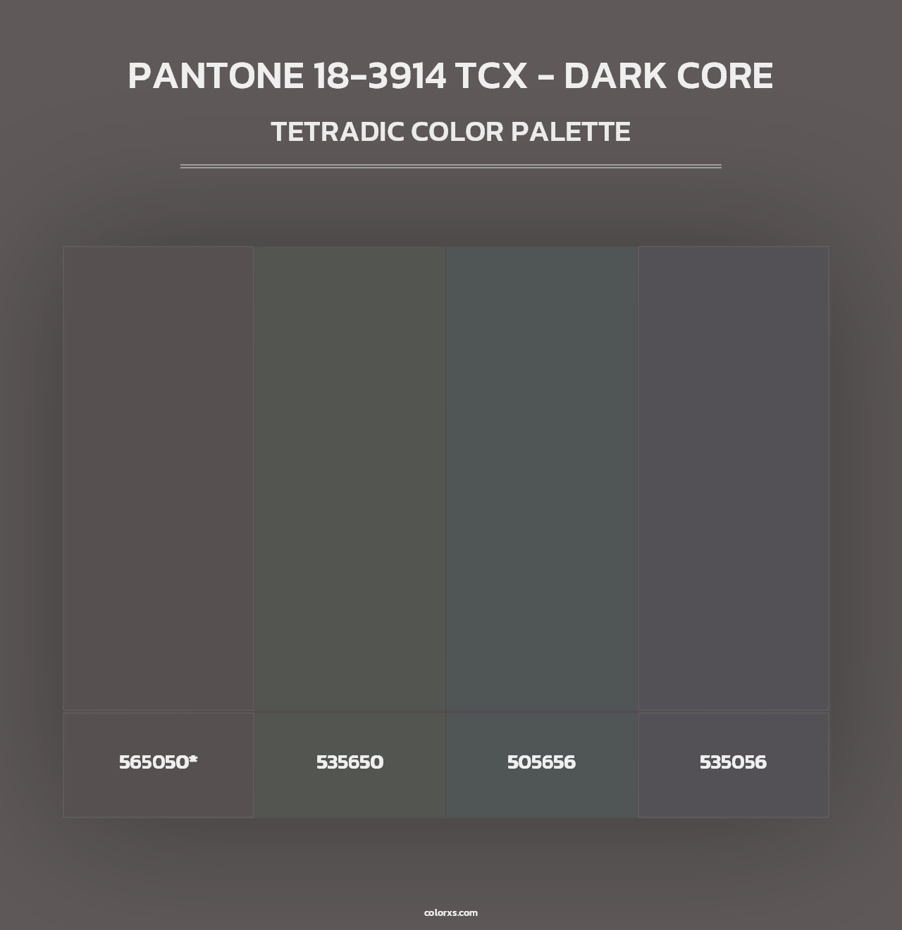 PANTONE 18-3914 TCX - Dark Core - Tetradic Color Palette