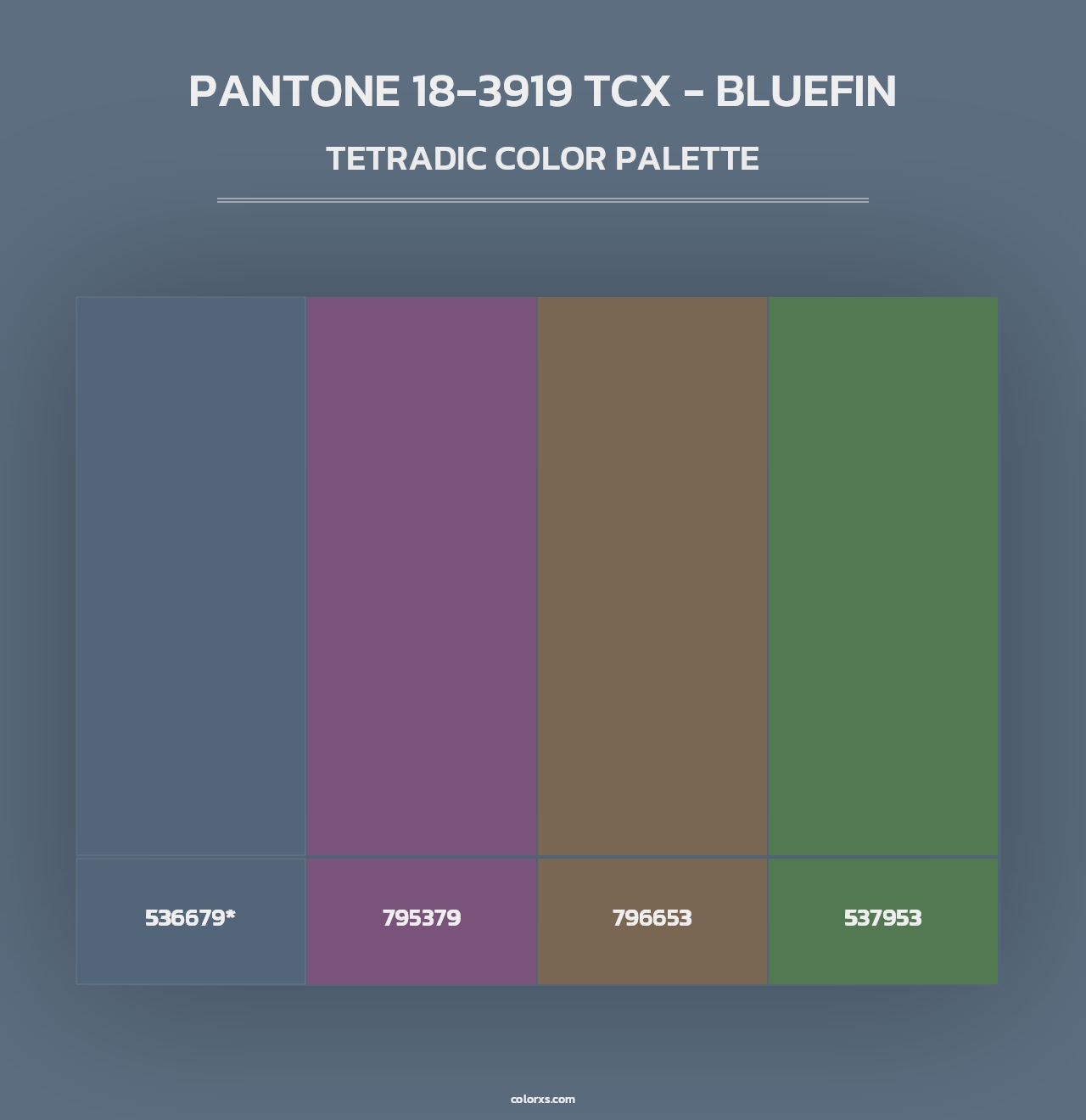 PANTONE 18-3919 TCX - Bluefin - Tetradic Color Palette
