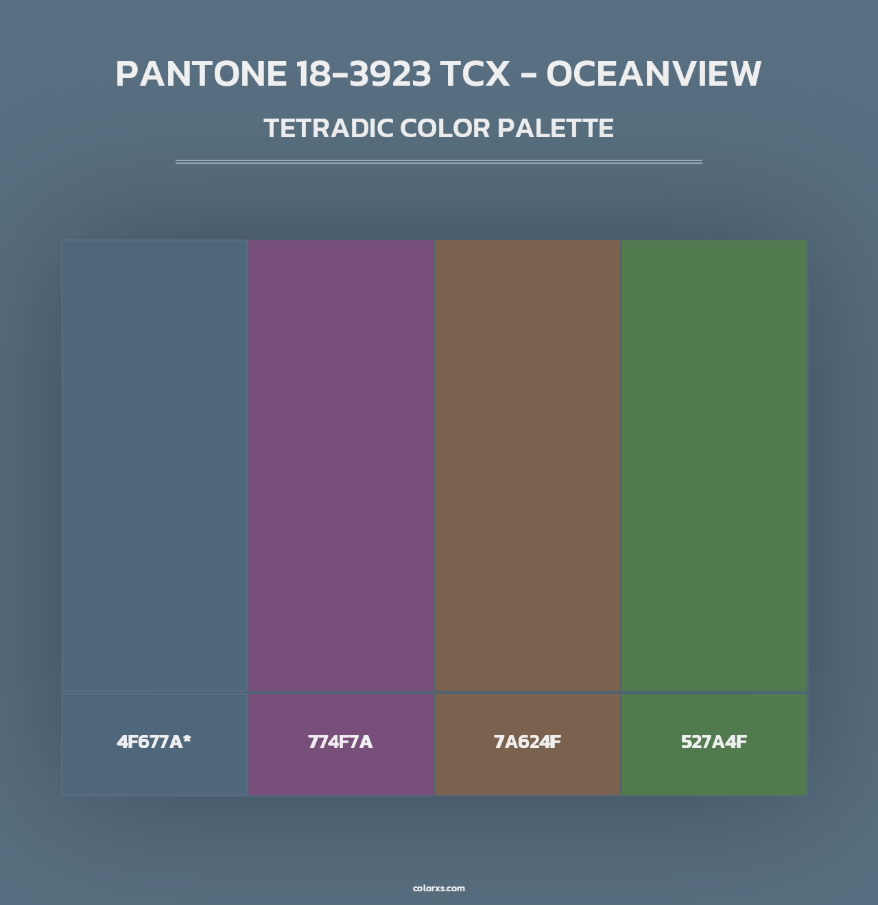 PANTONE 18-3923 TCX - Oceanview - Tetradic Color Palette