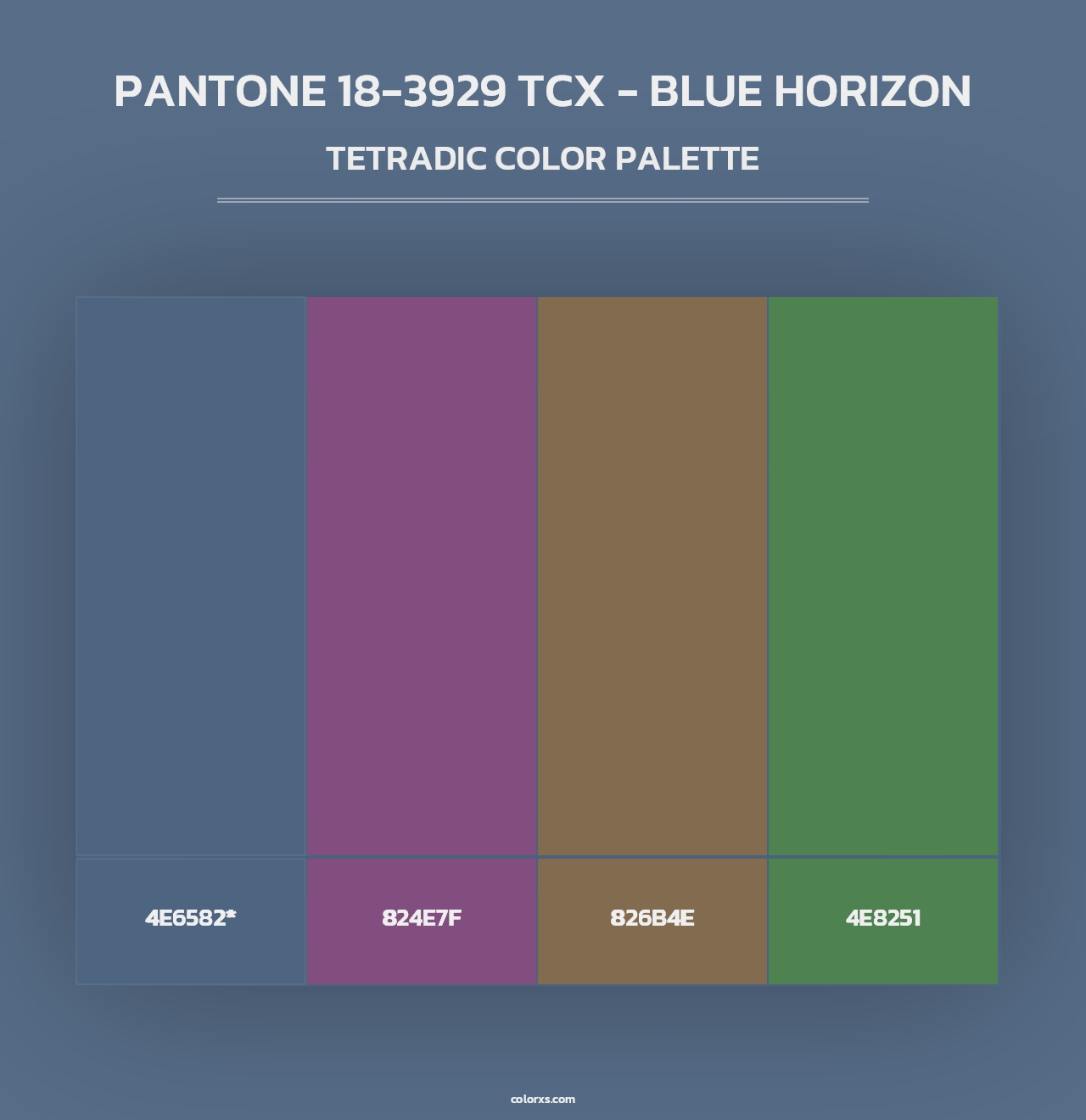 PANTONE 18-3929 TCX - Blue Horizon - Tetradic Color Palette