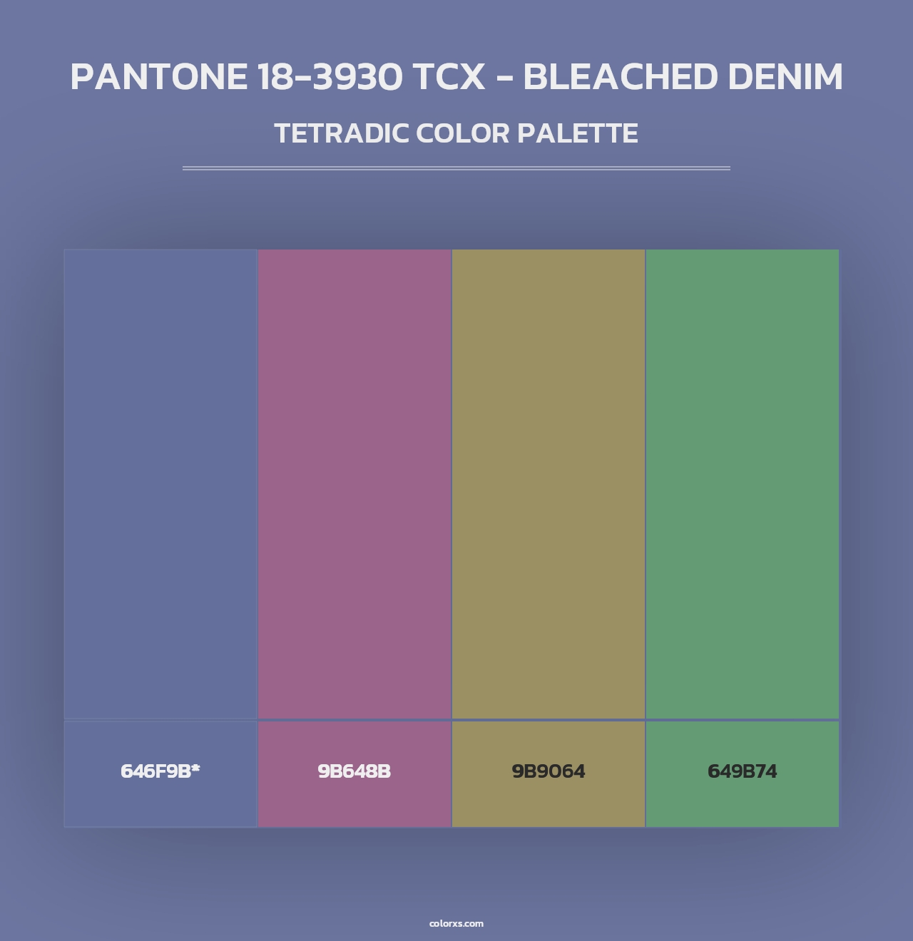 PANTONE 18-3930 TCX - Bleached Denim - Tetradic Color Palette
